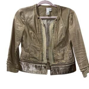 2B RYCH Metallic Gold Cropped Jacket – Size 0